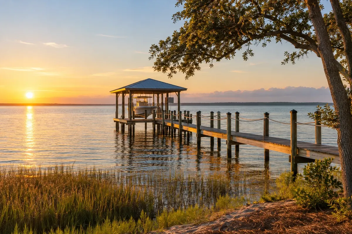 Illustration: Walton County landscape and homes